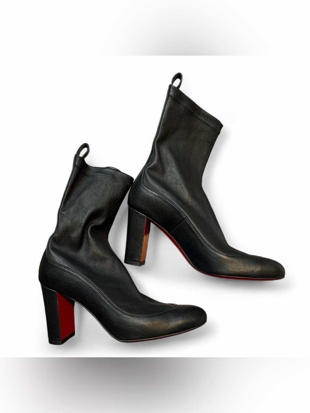 Christian Louboutin Gena 85 Black Stretch-Leather Sock Boots
